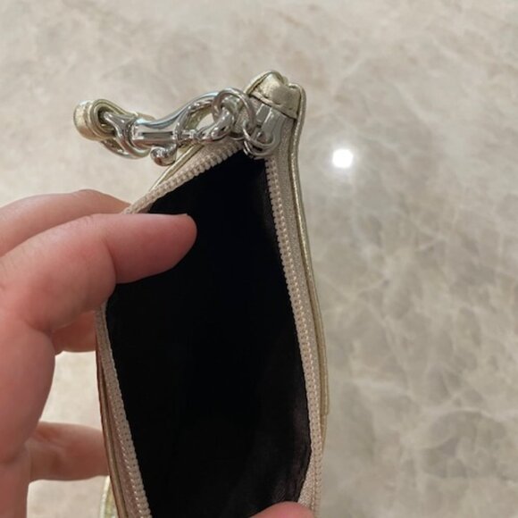 Coach Vintage Metallic Gold Leather White Star Wristlet with Strap - Picture 7 of 7